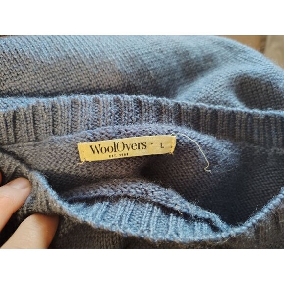 Woolovers Size Large Women's Sweater, Gray Blue, Pure Wool Knit Pullover - Picture 4 of 5